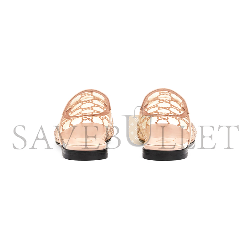 GUCCI WOMEN'S GG CRYSTAL PRINCETOWN SLIPPER 835484 GUCCI WOMEN'S GG CRYSTAL PRINCETOWN SLIPPER 835484